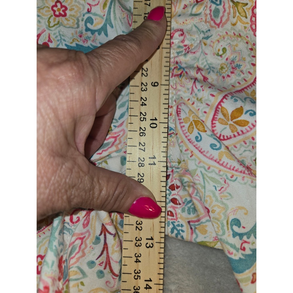 Bandolino Theadora Capri Pants Womens 14 Multicolor Paisley Floral Crop Trousers - Picture 6 of 8